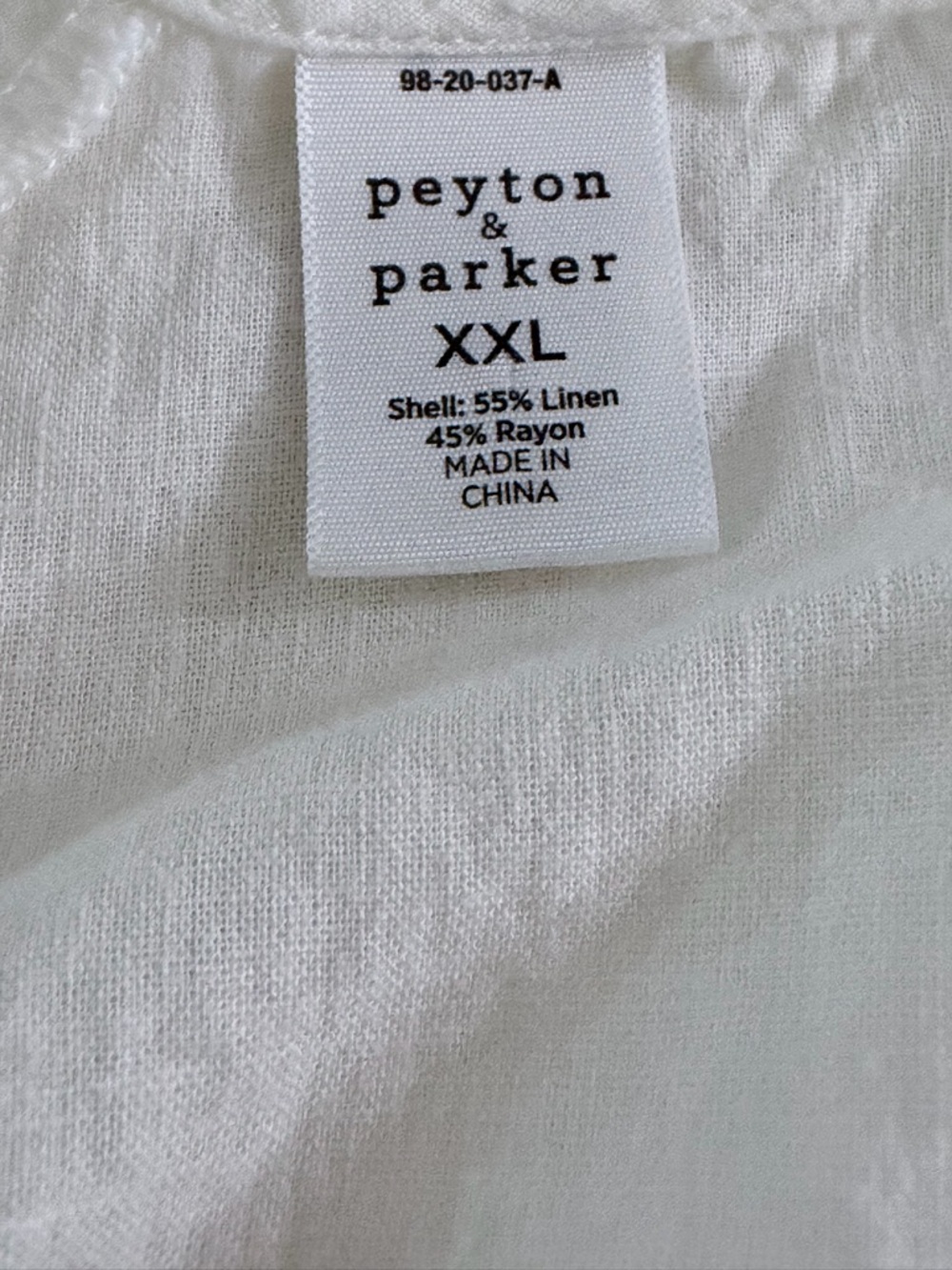 Peyton & Parker White Linen Blend Shift Dress Cover-up XXL Sleeveless Pockets - Picture 2 of 7